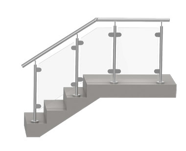 Лестничное ограждение-заполнение стекло <br>